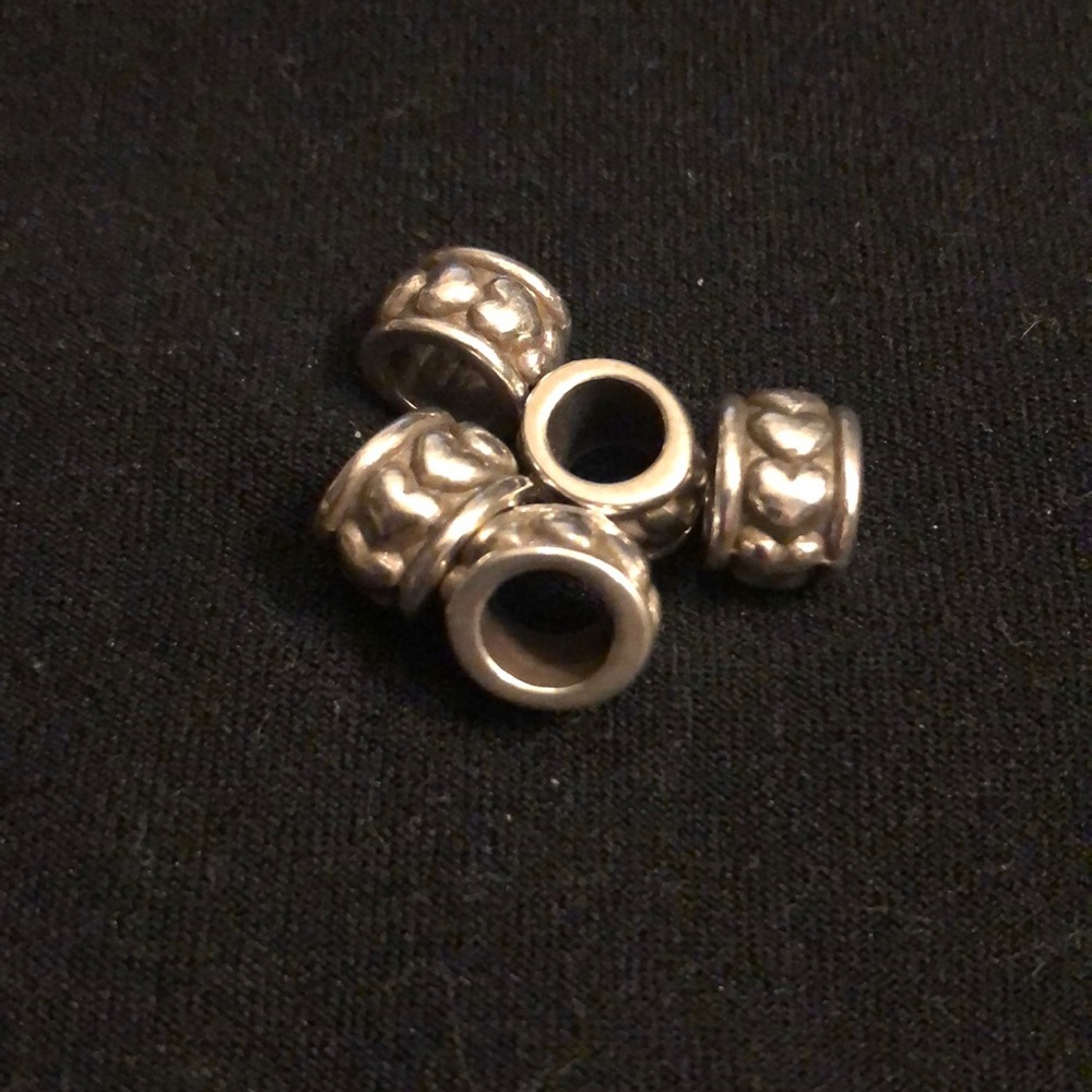 Brighton Charms- 5 Spacers with hearts